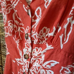 Red Floral Free People Dress (w/ POCKETS!)